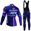 Set Langarmtrikot + Trägerhose Lange Winter Thermal Fleece Fdj Groupama 2024